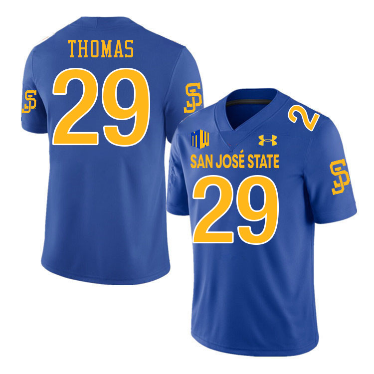 San Jose State Spartans #29 Jaylen Thomas College Football Jerseys,Uniforms-Royal